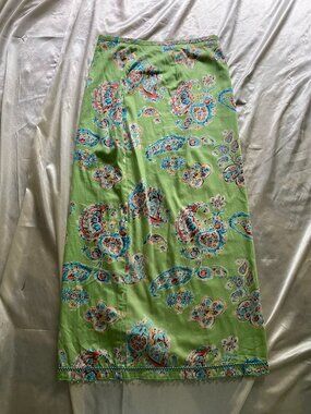 Vintage y2k Pastel Green Paisley Beaded Maxi Skirt Boho Fairy 8